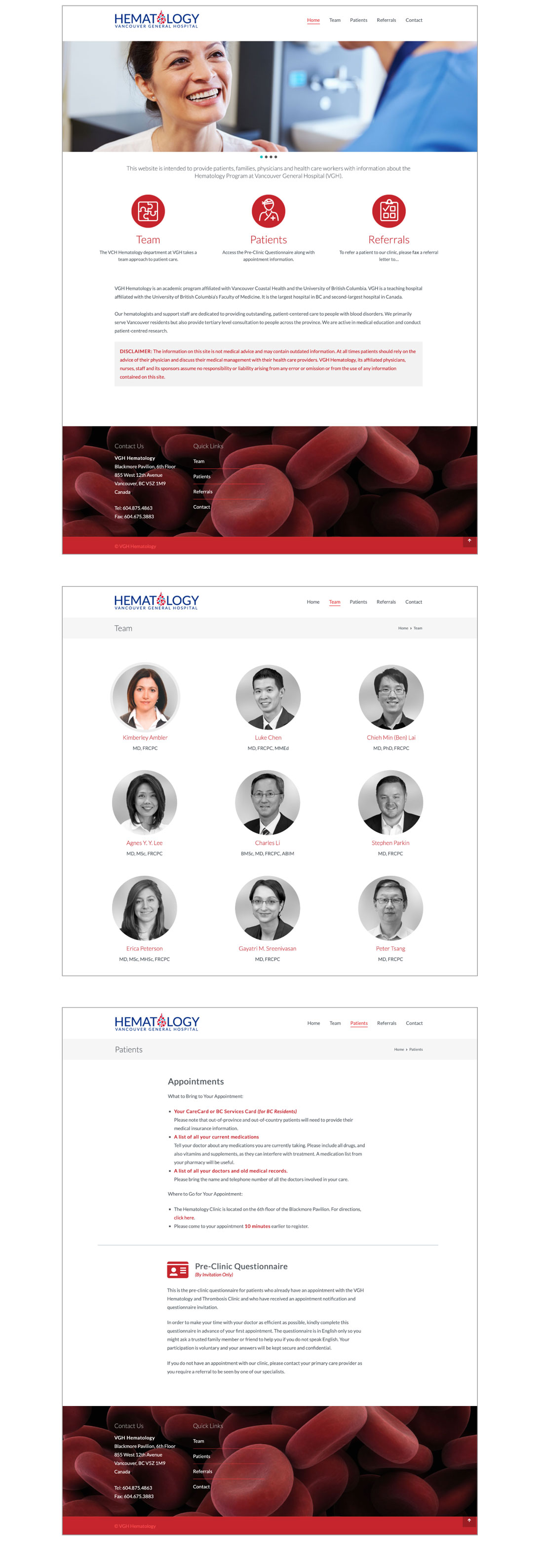 Hematology Program at Vancouver General Hospital (VGH) Website