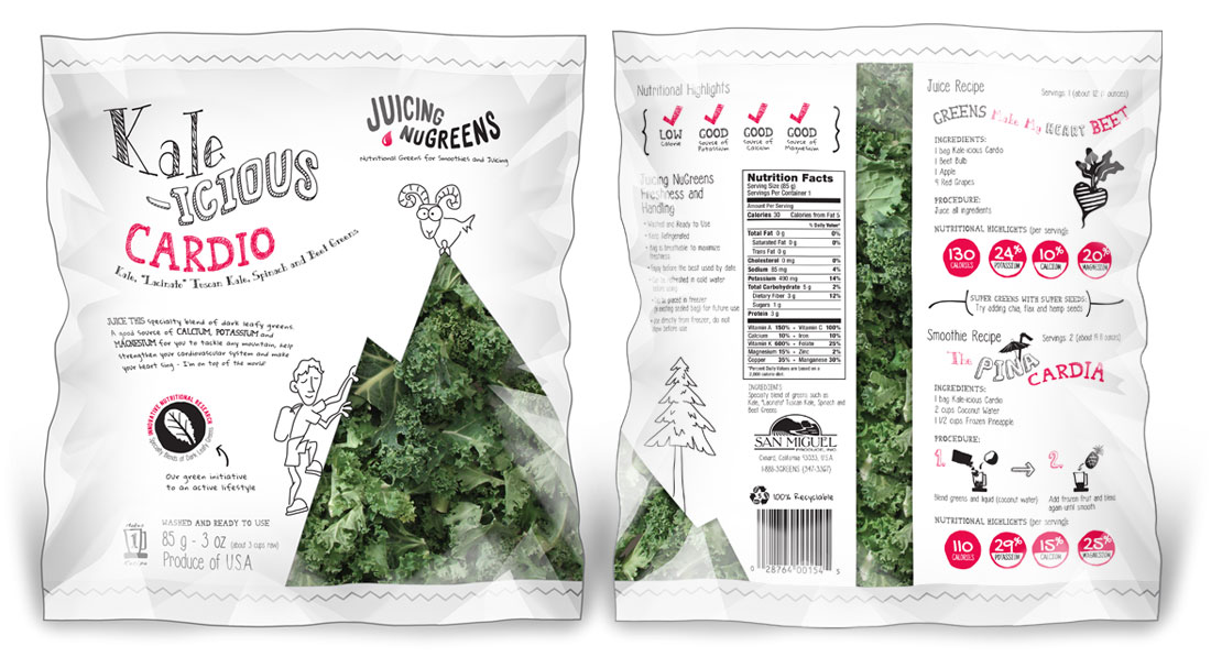 Juicing NuGreens Kale-icious Cardio Packaging