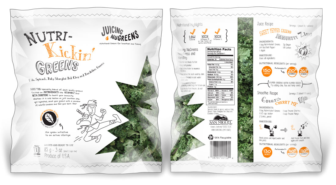 Juicing NuGreens Nutri-Kickin Greens Packaging
