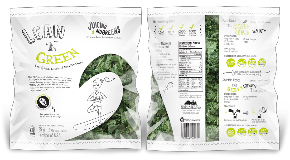 Juicing NuGreens Lean 'N Grean Packaging