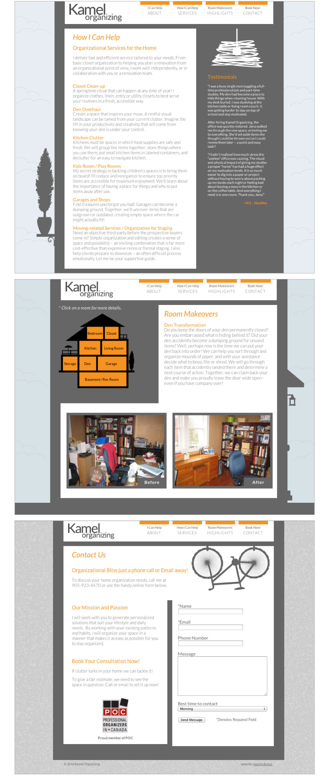 Kamel Organizing Website Pages