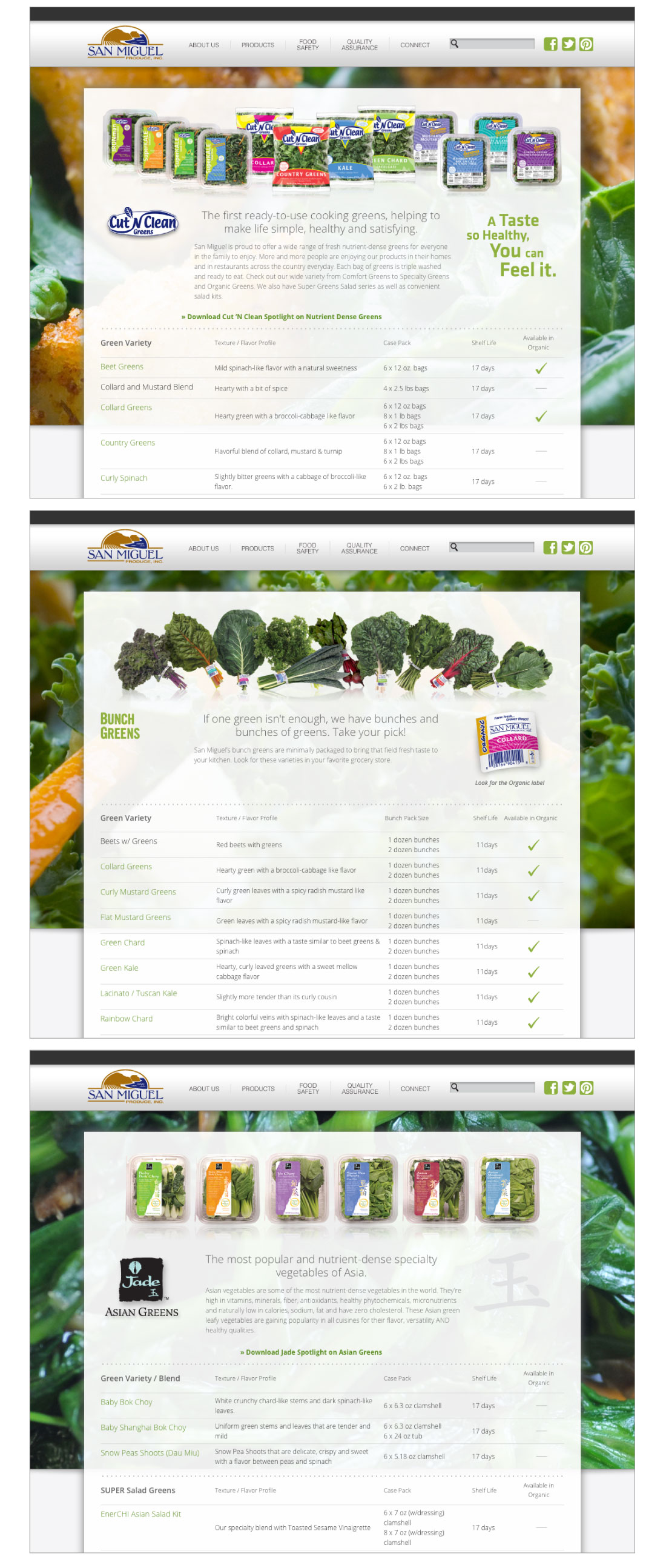 San Miguel Produce Website Pages